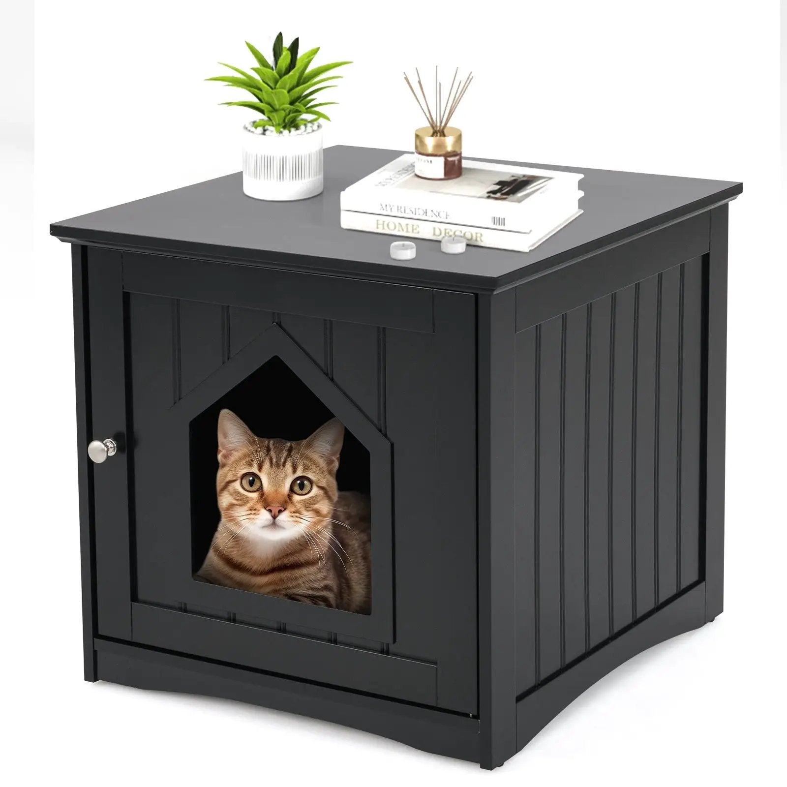 Sidetable Nightstand Weatherproof Multi-function Cat House by DirectDeals