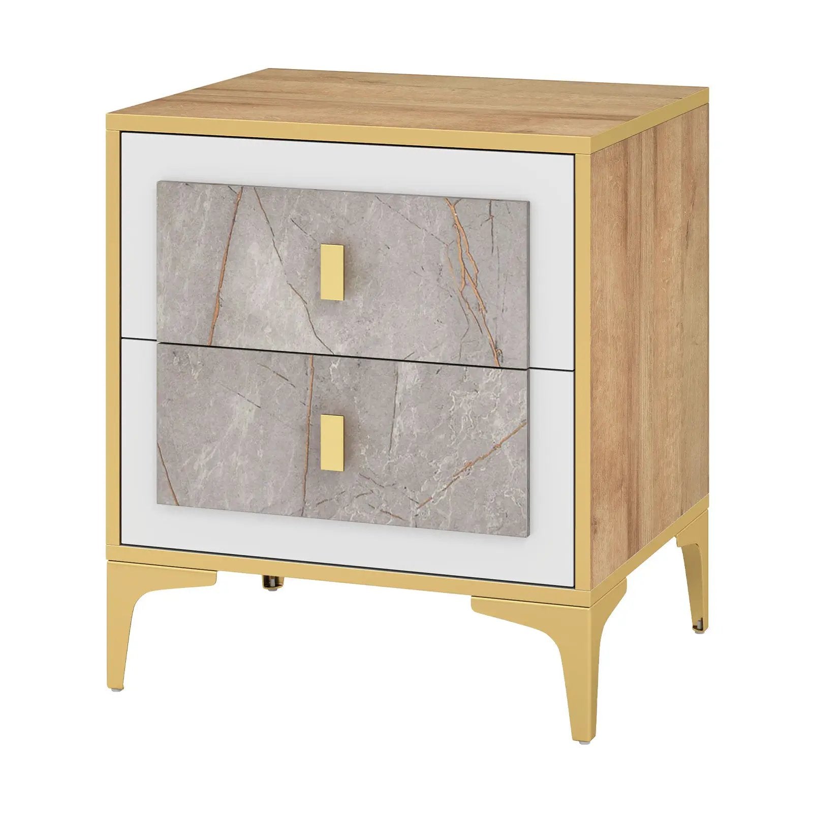 Nightstand with 2 Pull-out Drawers for Living Room Bedroom by DirectDeals