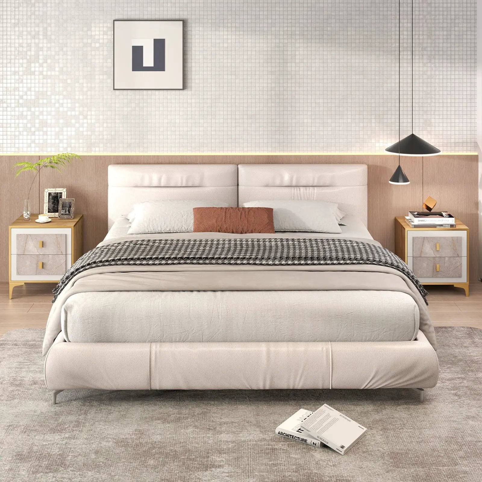 Nightstand with 2 Pull-out Drawers for Living Room Bedroom by DirectDeals
