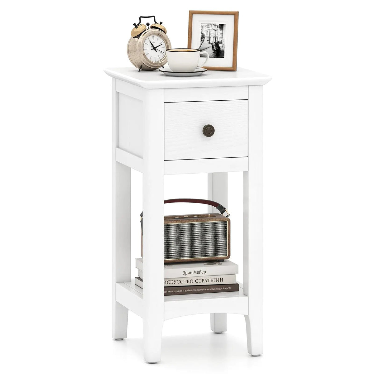 3-Tier Nightstand with Drawer and Open Storage Shelf, photo 12 of 24
