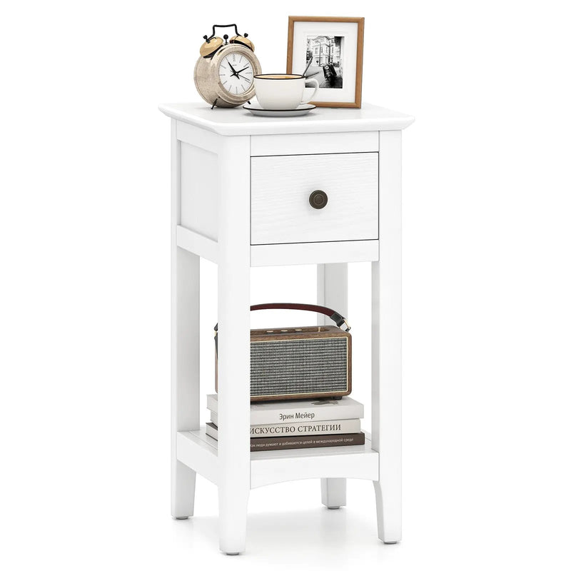 3-Tier Nightstand with Drawer and Open Storage Shelf by DirectDeals