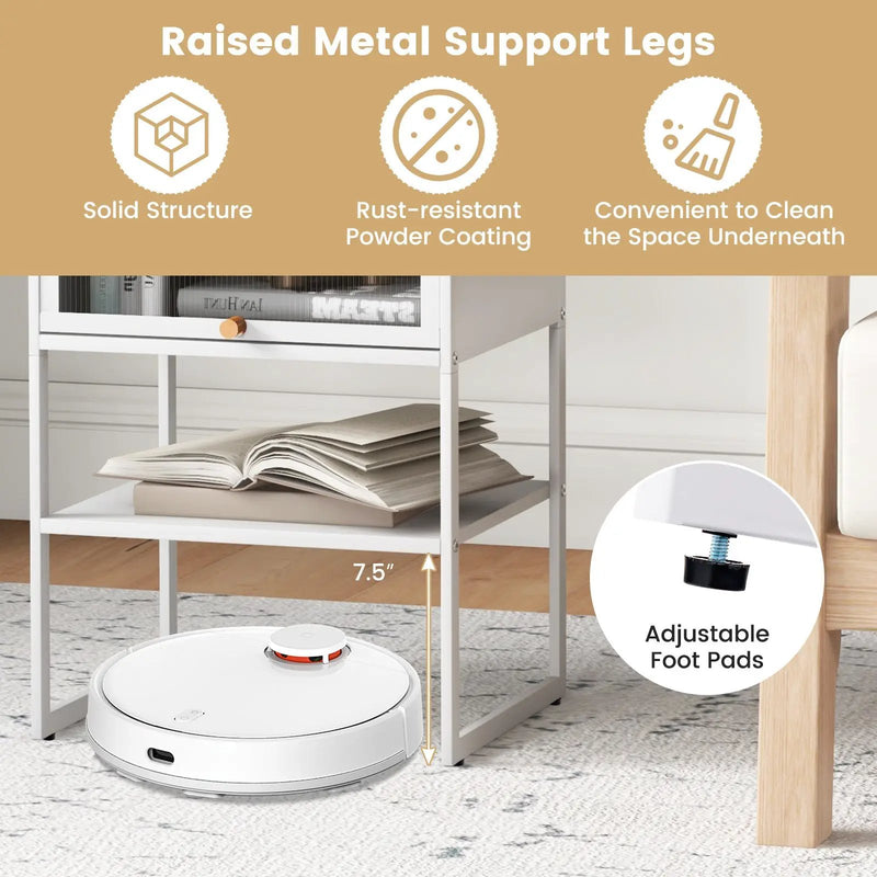Nightstand with Flip up Door Storage Shelf by DirectDeals