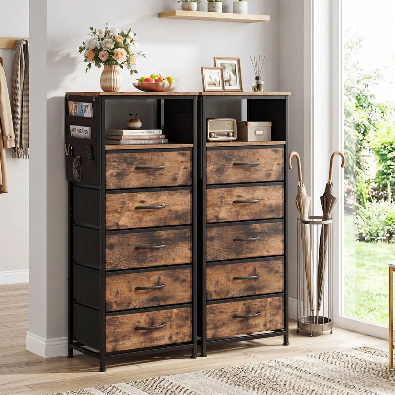 Nightstand with Integrated Charging Station 39 Inches Modern Bedside Table by DirectDeals