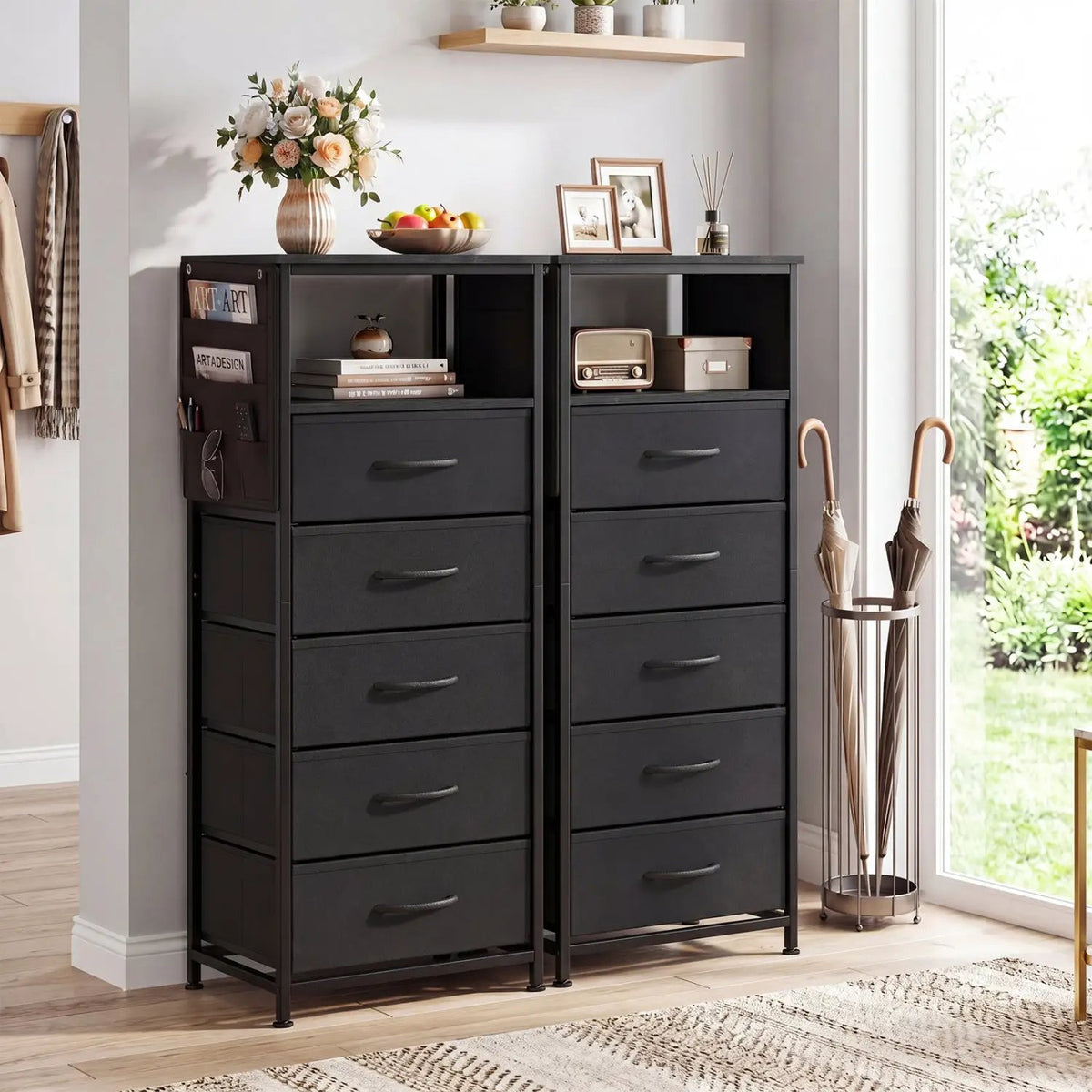Nightstand with Integrated Charging Station 39 Inches Modern Bedside Table, photo 6 of 16