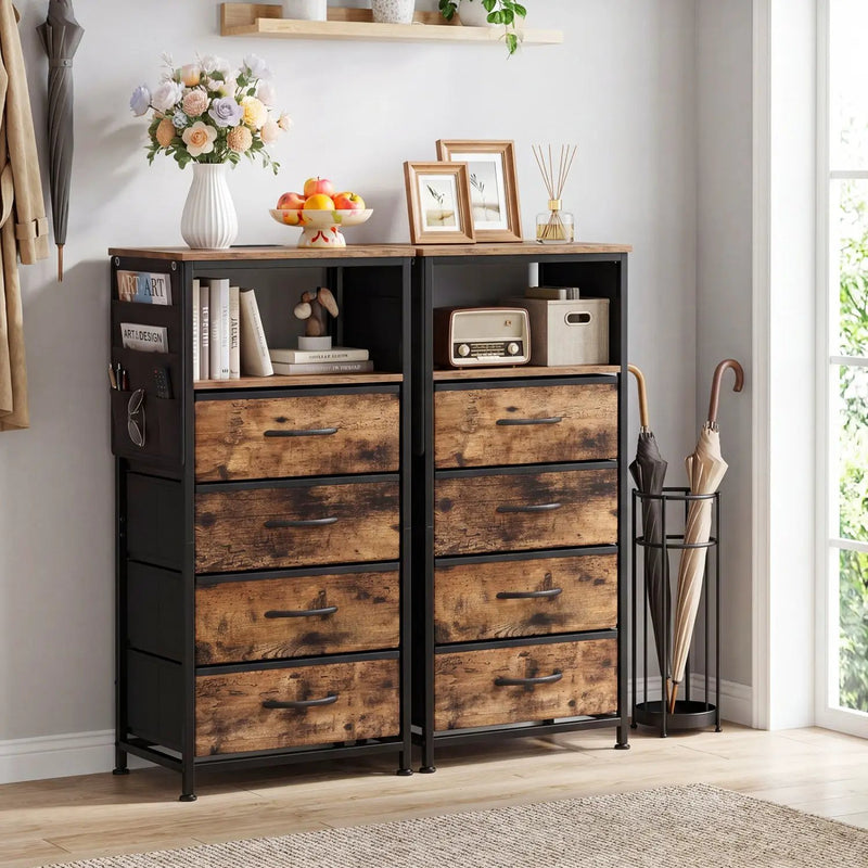 Nightstand with Integrated Charging Station 34" Modern Bedside Table by DirectDeals