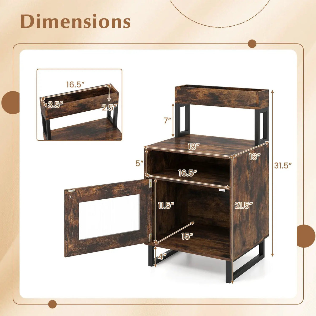 Nightstand with LED Lights Modern End Table with Top Tray Open Compartment and Storage Cabinet, photo 13 of 24