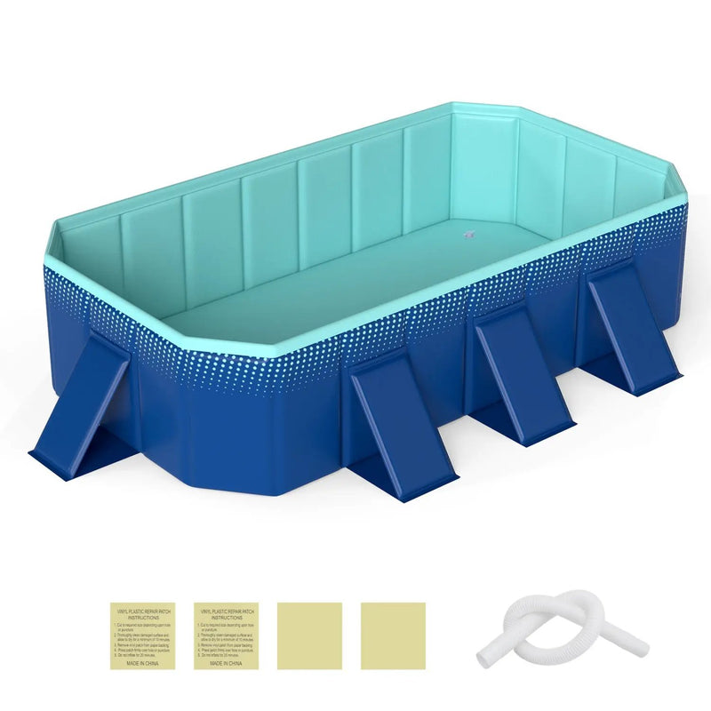 Non-Inflatable Swimming Pool Portable Around Ground Pool with 8 Support Panels by DirectDeals