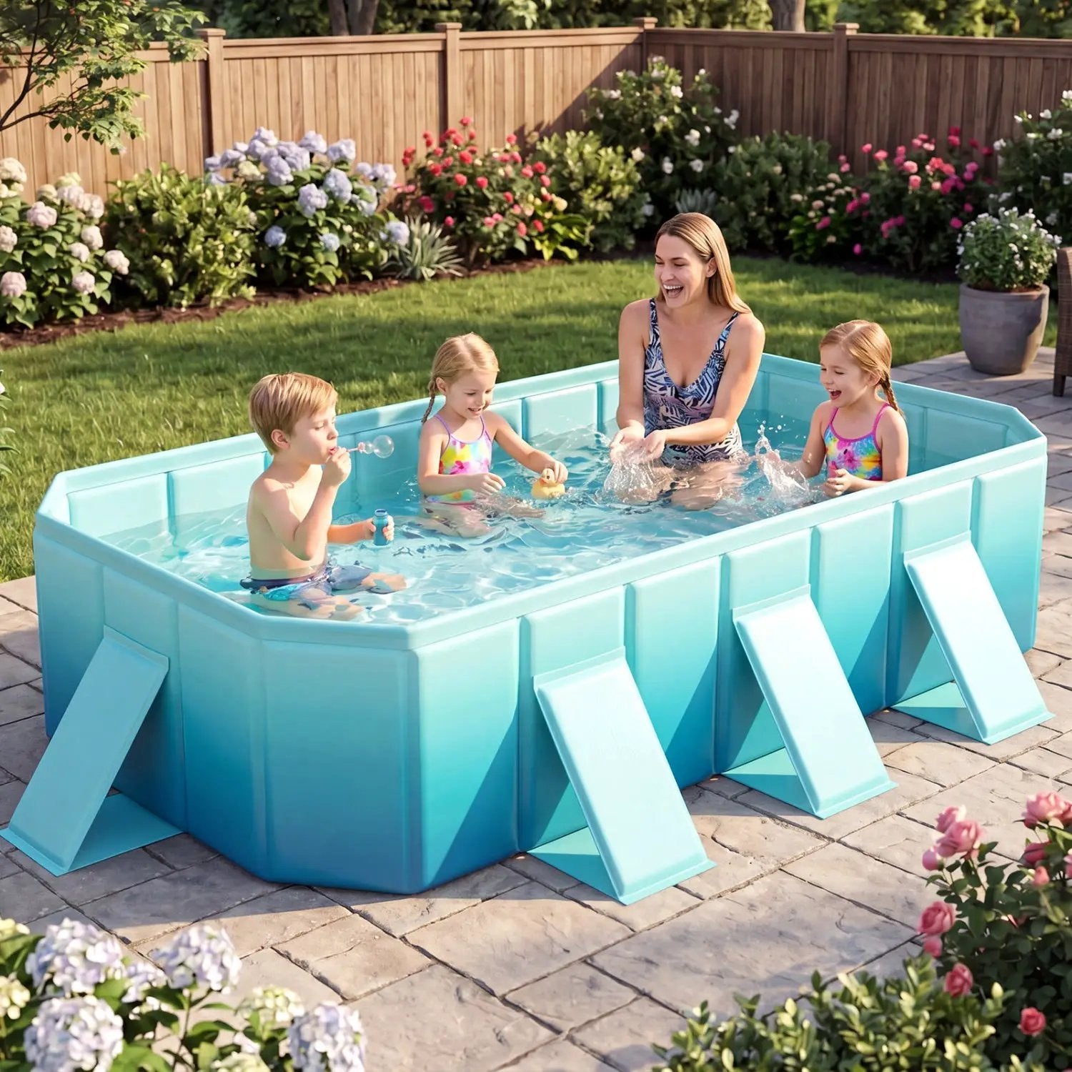 Portable Above Ground Swimming Pool with 24 Wall Panels by DirectDeals