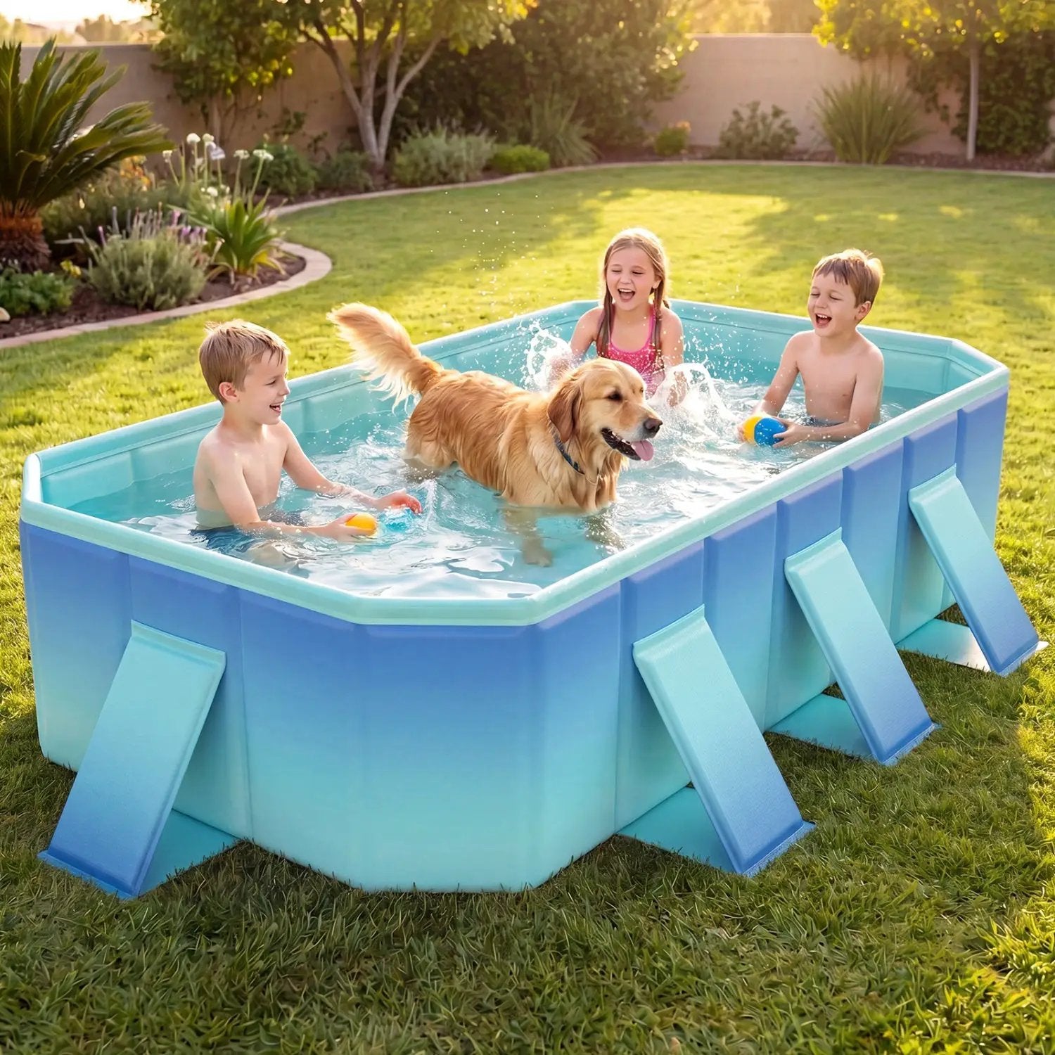 Portable Above Ground Swimming Pool with 8 Support Panels by DirectDeals