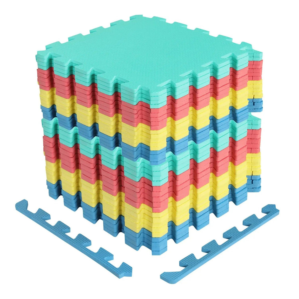 Interlocking Foam Floor Tiles 36-Pack with Borders