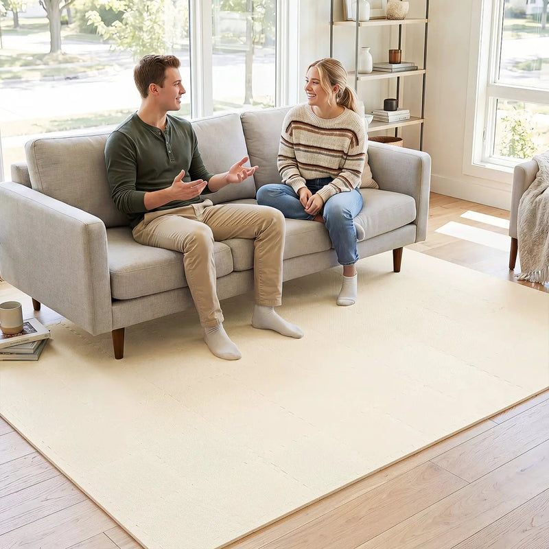 Interlocking Foam Floor Tiles 36-Pack with Borders by DirectDeals