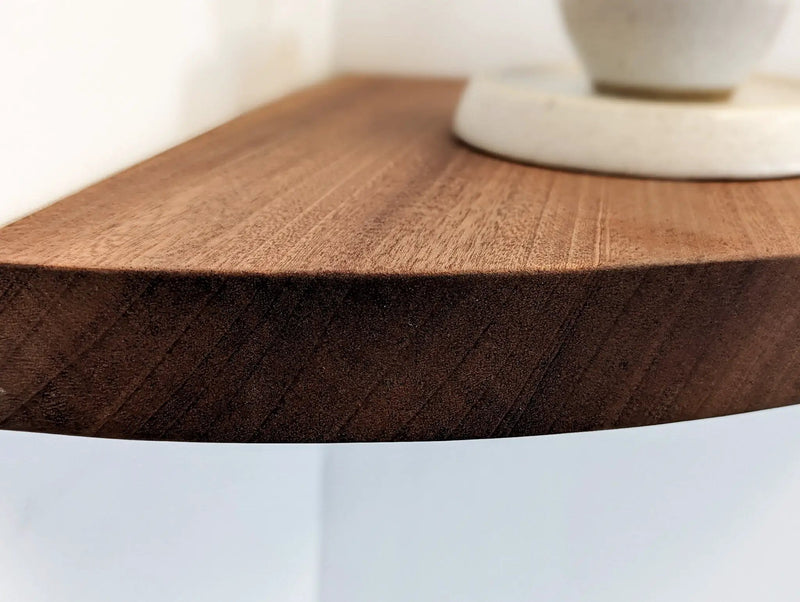 Floating Corner Shelf with Round Edge in Oak by NookWoodworking