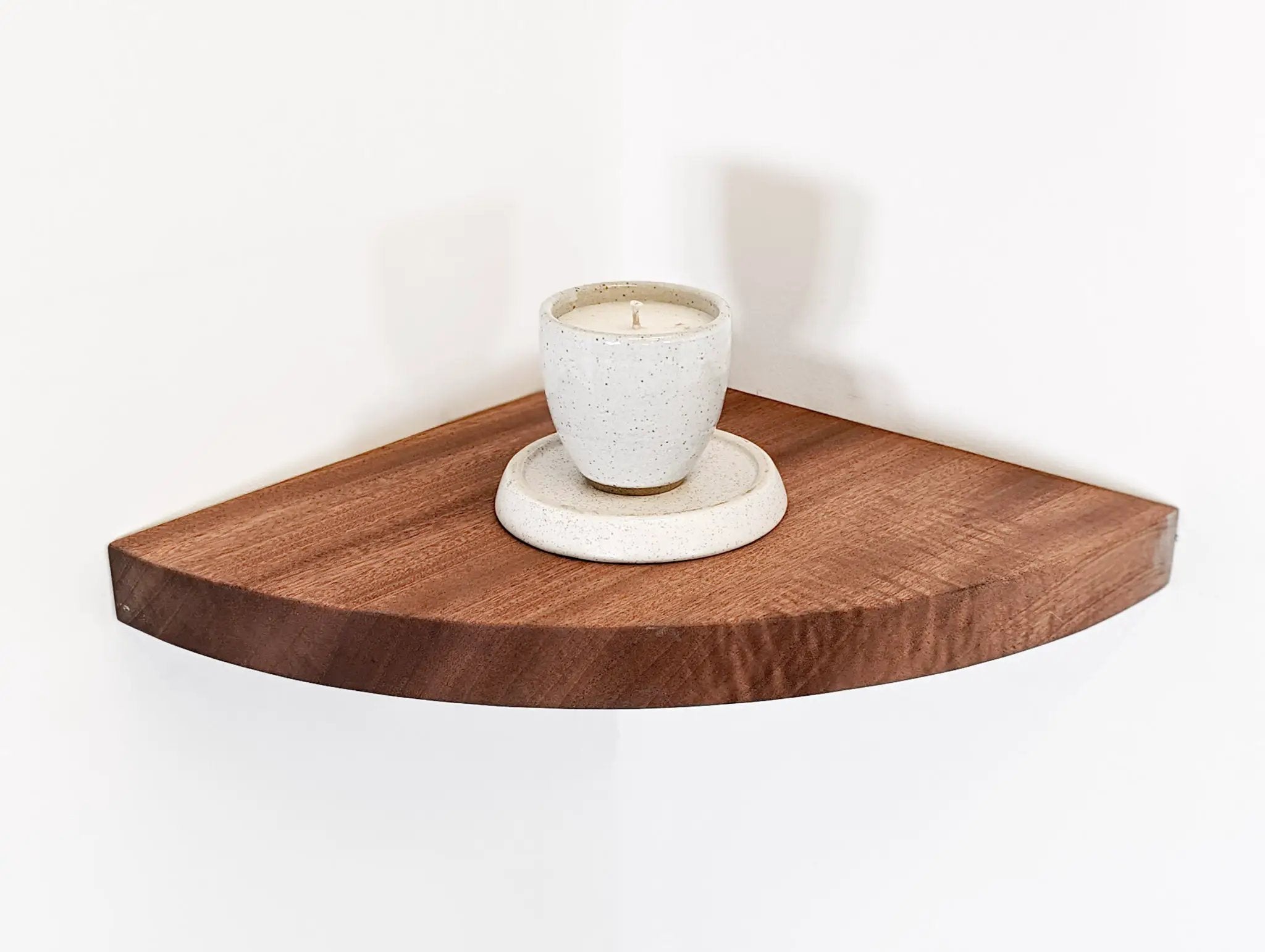Floating Corner Shelf with Round Edge in Oak by NookWoodworking