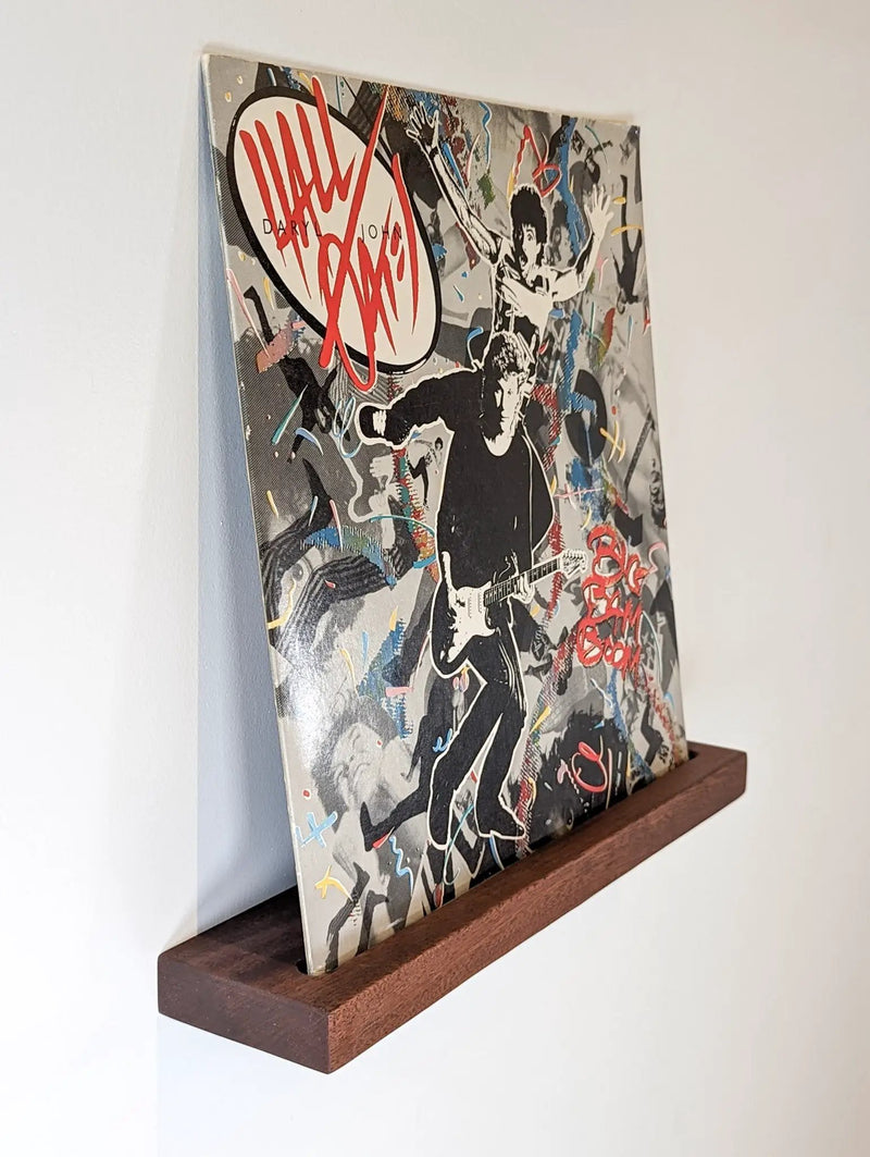Vinyl Record Floating Shelf in Mahogany by NookWoodworking