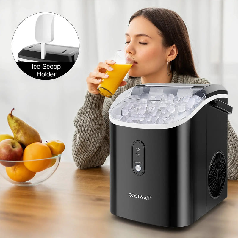 Nugget Countertop Ice Maker with Soft Chewable Pellet Ice-Black by DirectDeals