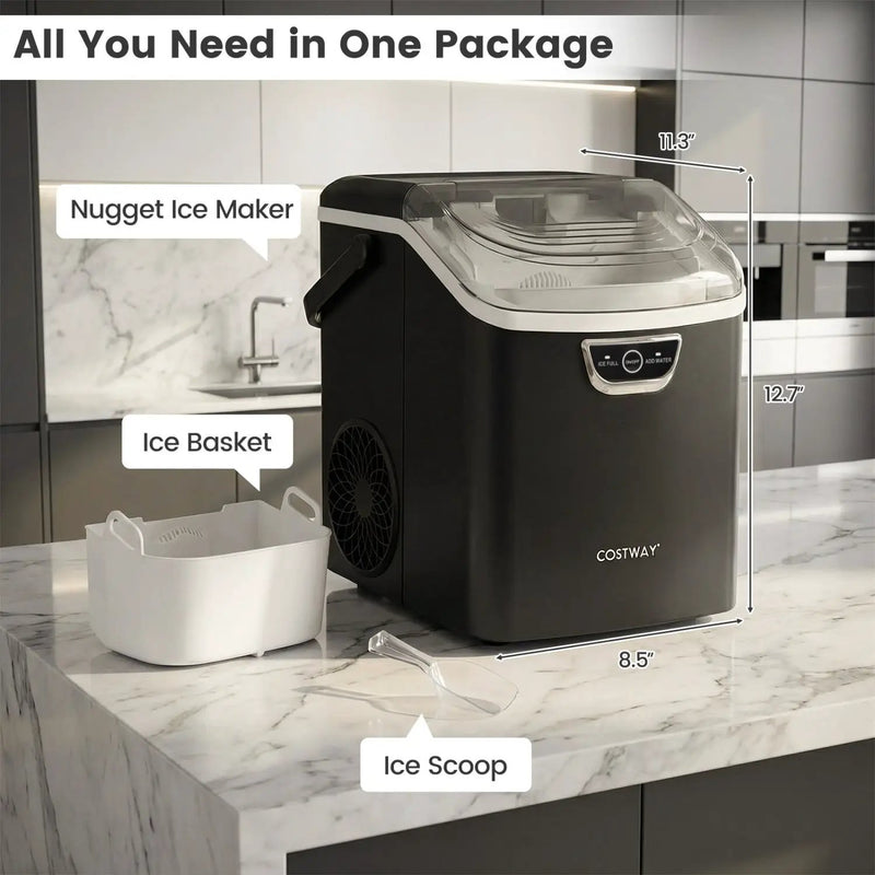 Nugget Ice Maker Countertop with Audible Ice Full Alarm by DirectDeals