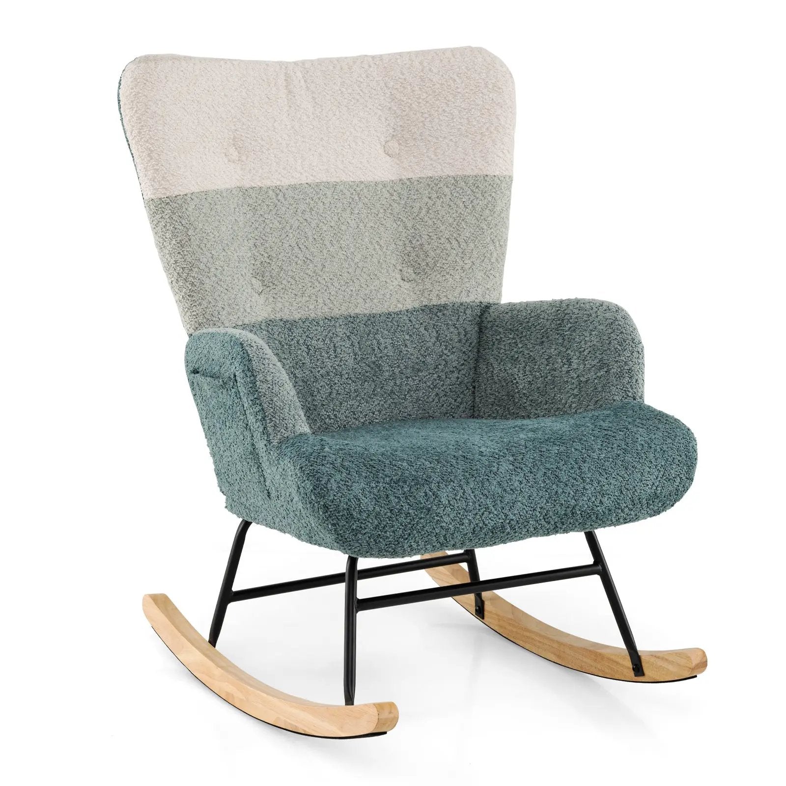 Nursery Rocking Chair with Ergonomic Armrests and High Backrest by DirectDeals