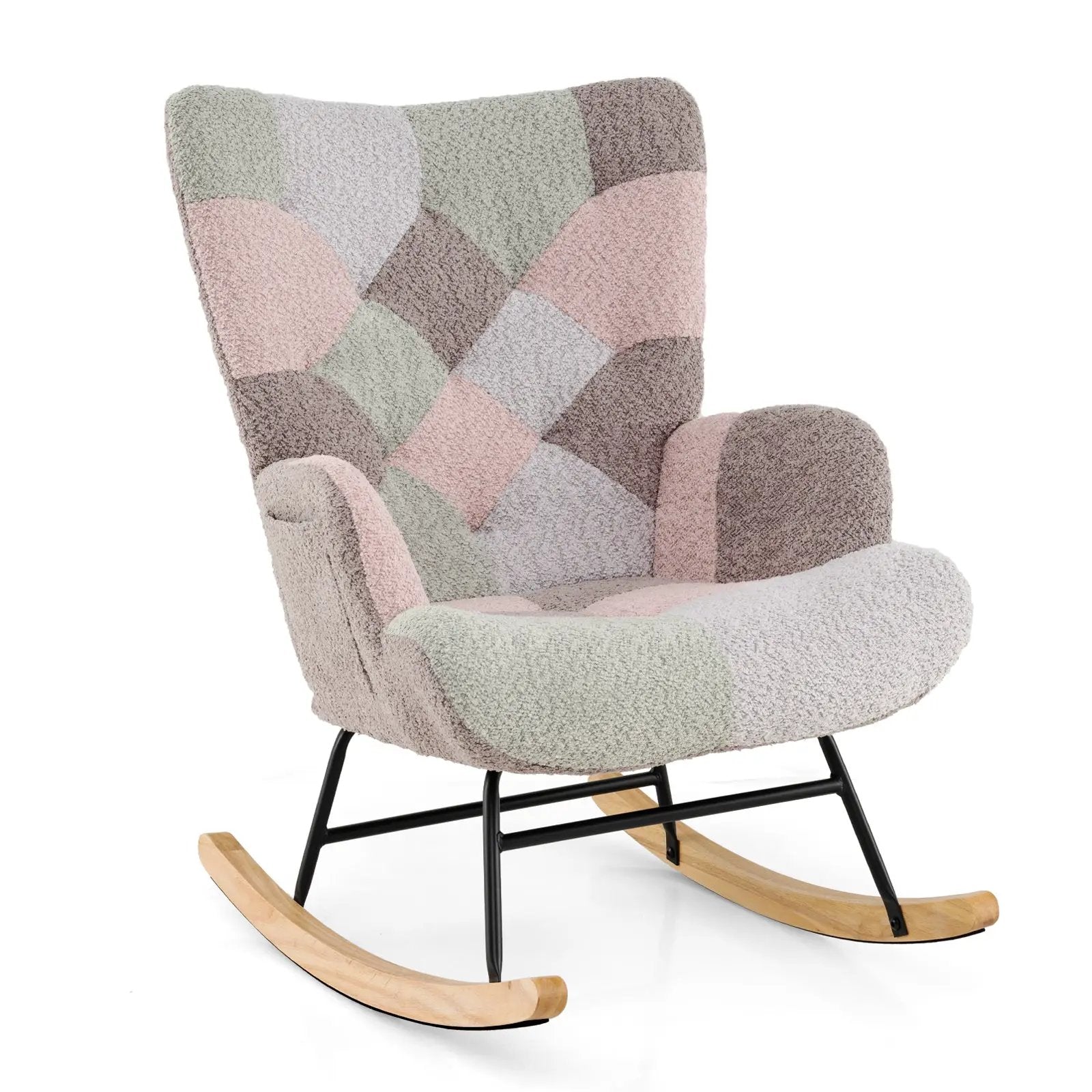 Nursery Rocking Chair with Ergonomic Armrests and High Backrest for Living Room by DirectDeals