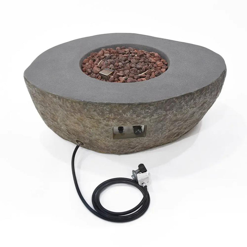 Outdoor Boulder Fire Pit Table - Select Fuel Type by EnvelorHome