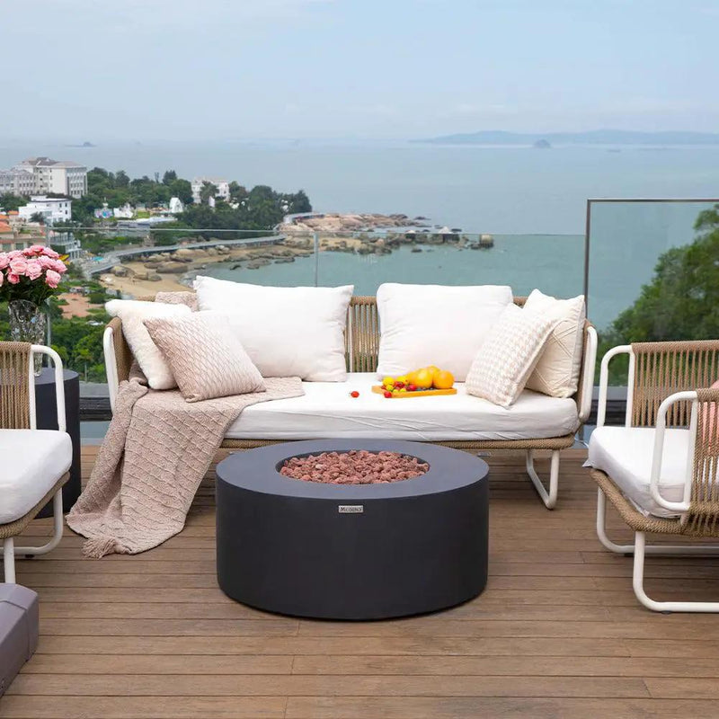 Venice Outdoor Firepit Table - 34 Inches - Select Fuel Type by EnvelorHome