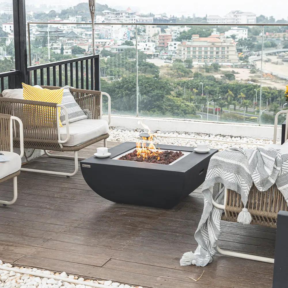 Aurora Outdoor Firepit Table - 34 Inches - Select Fuel Type by EnvelorHome