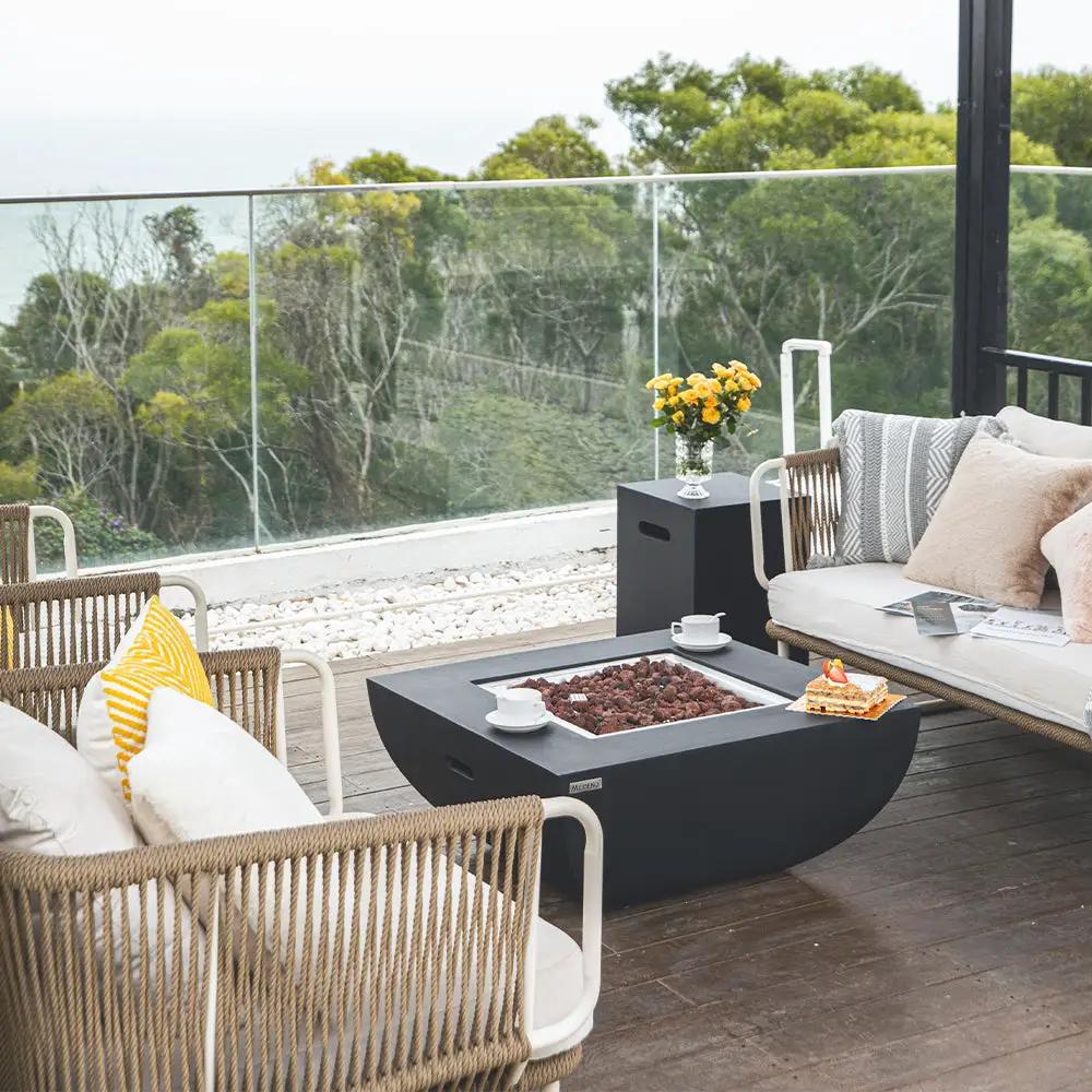 Aurora Outdoor Firepit Table - 34 Inches - Select Fuel Type by EnvelorHome