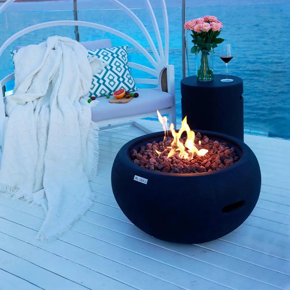 York Outdoor Firepit Table - 27 Inches - Select Fuel Type by EnvelorHome