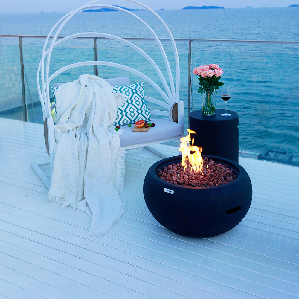 York Outdoor Firepit Table - 27 Inches - Select Fuel Type by EnvelorHome
