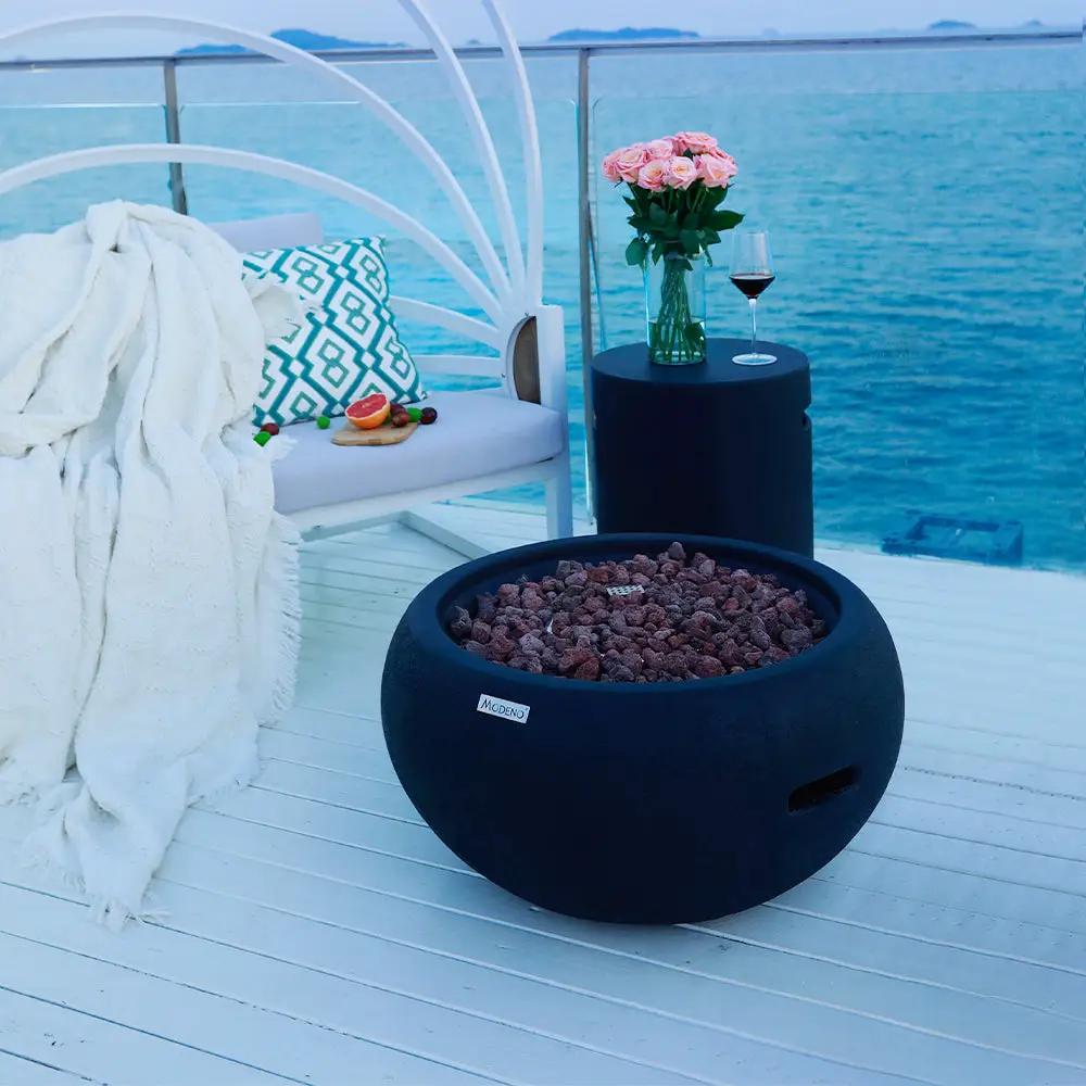 York Outdoor Firepit Table - 27 Inches - Select Fuel Type by EnvelorHome