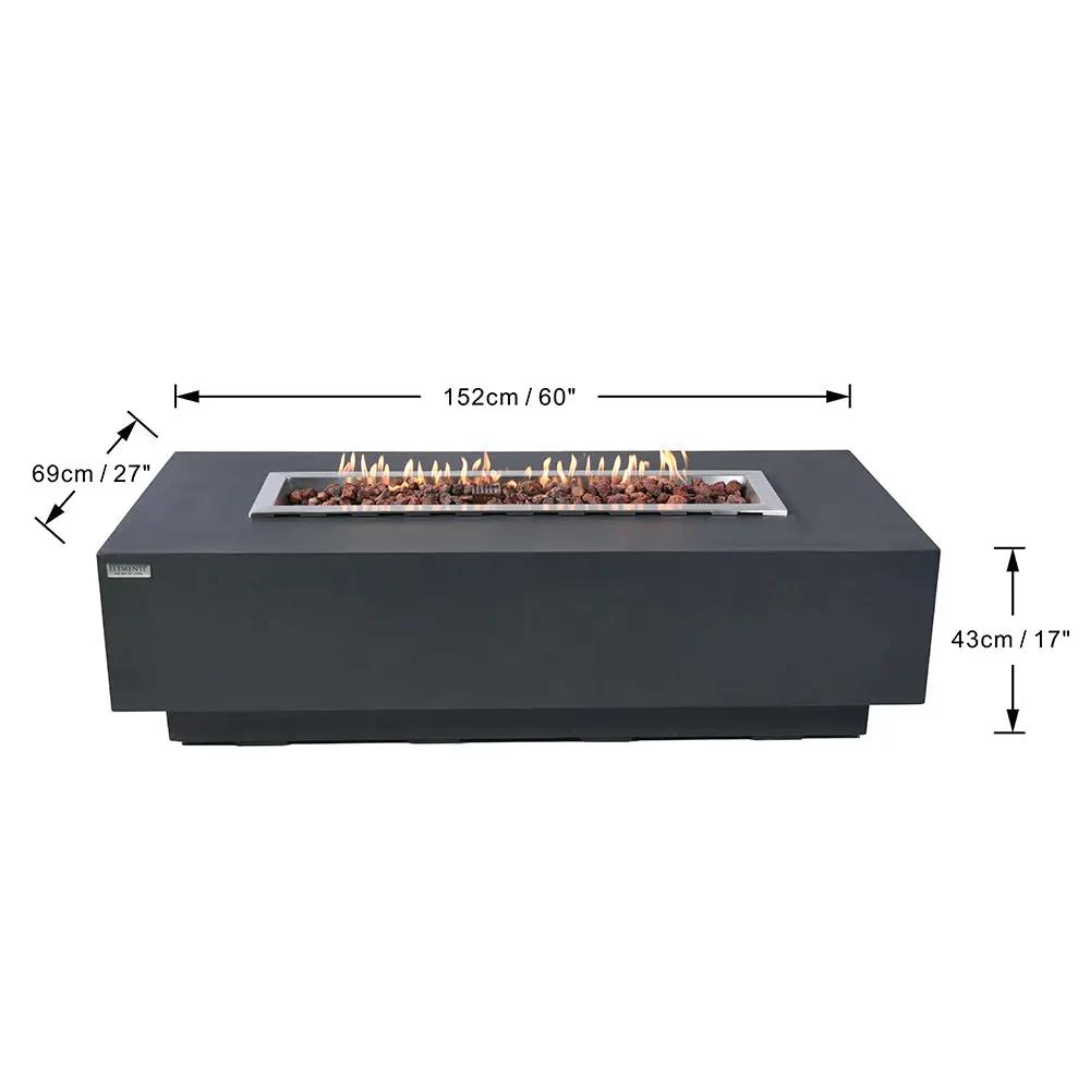 Granville Outdoor Dark Grey Fire Pit Table - Select Fuel Type by EnvelorHome