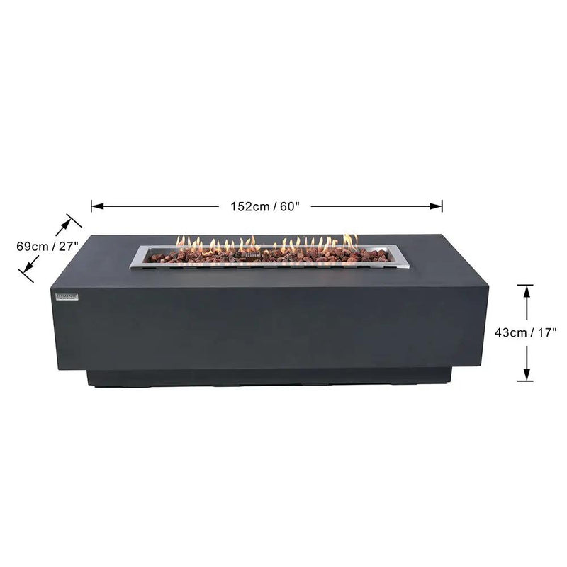 Granville Outdoor Dark Grey Fire Pit Table - Select Fuel Type by EnvelorHome