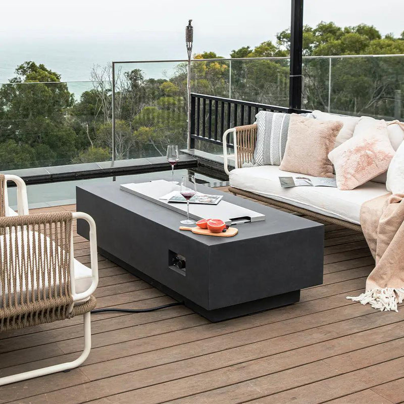 Granville Outdoor Dark Grey Fire Pit Table - Select Fuel Type by EnvelorHome