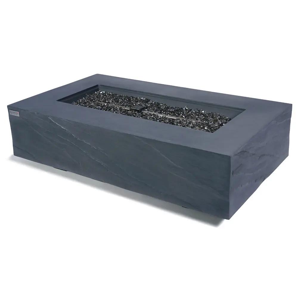 Capetown Outdoor Slate Black Fire Pit Table - Select Fuel Type by EnvelorHome