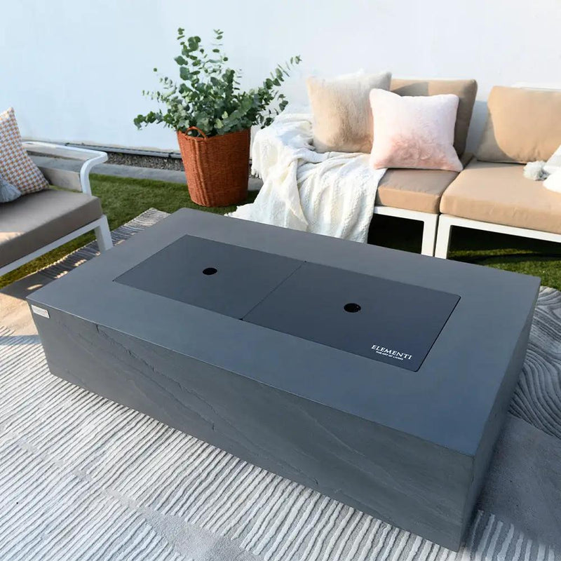 Capetown Outdoor Slate Black Fire Pit Table - Select Fuel Type by EnvelorHome