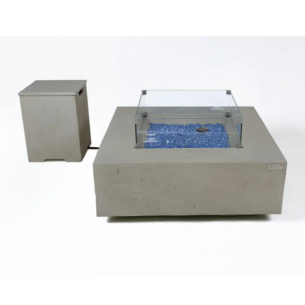 Capertee Outdoor Space Grey Fire Pit Table - Select Fuel Type by EnvelorHome