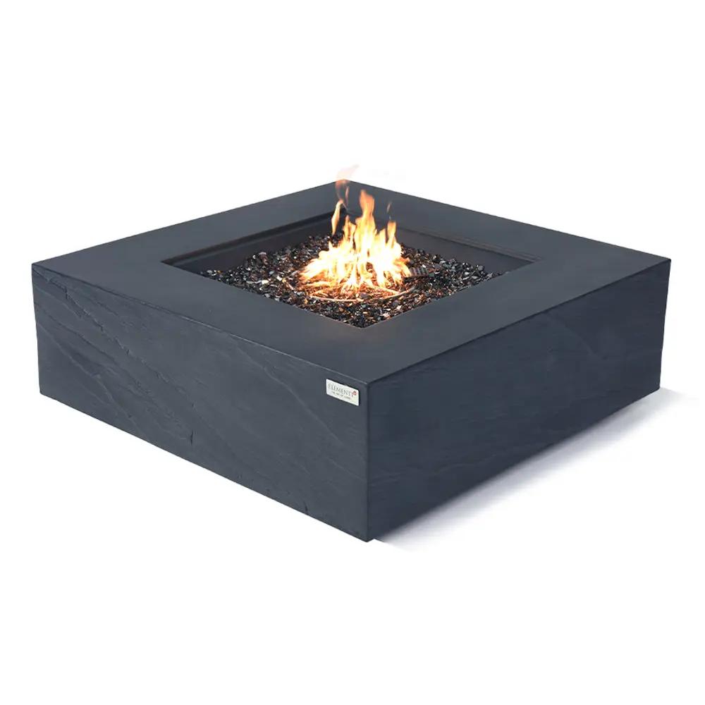 Roraima Outdoor Slate Black Fire Pit Table - Select Fuel Type by EnvelorHome
