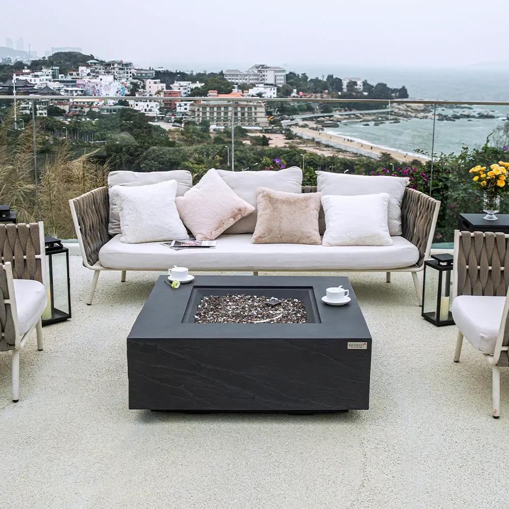 Roraima Outdoor Slate Black Fire Pit Table - Select Fuel Type by EnvelorHome