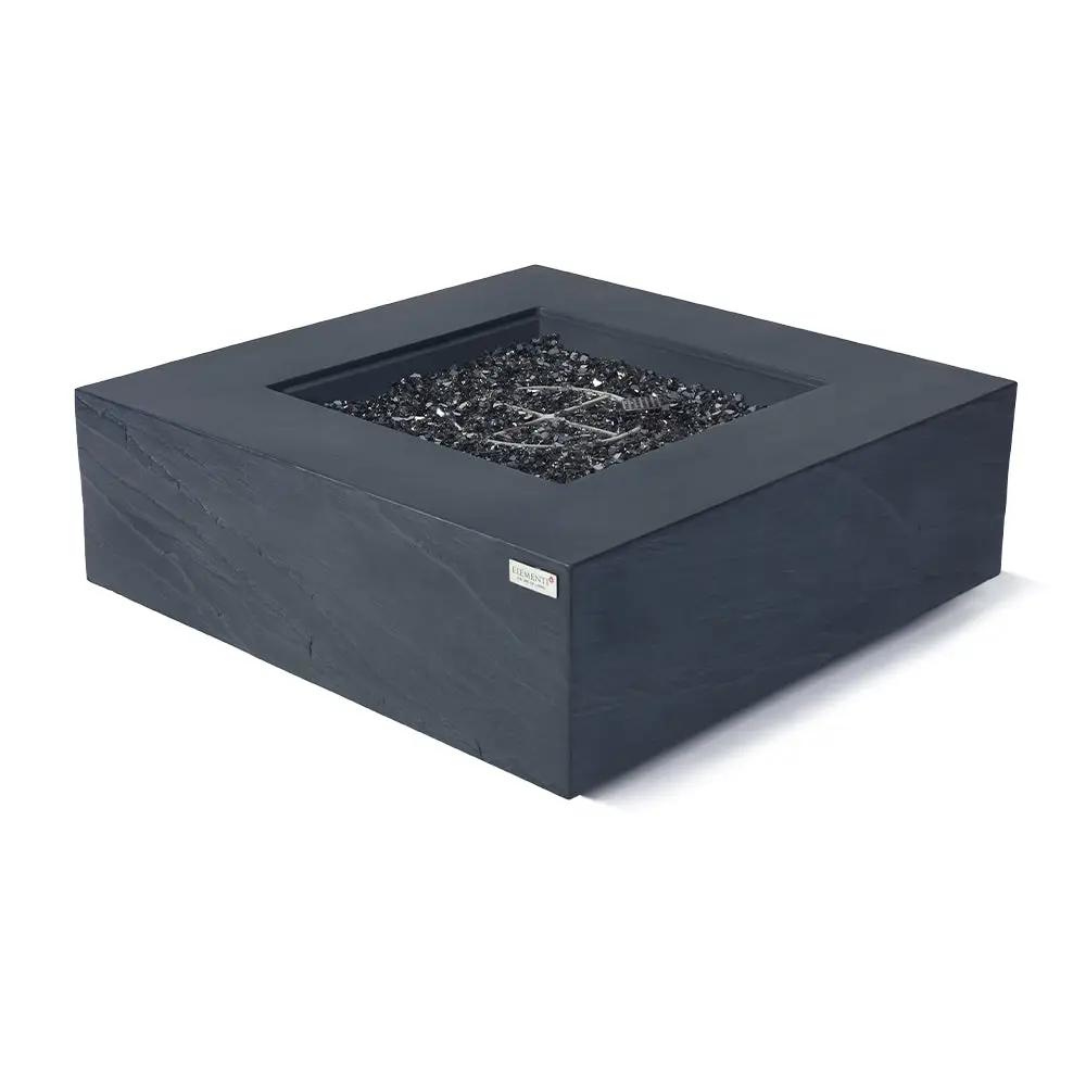 Roraima Outdoor Slate Black Fire Pit Table - Select Fuel Type by EnvelorHome