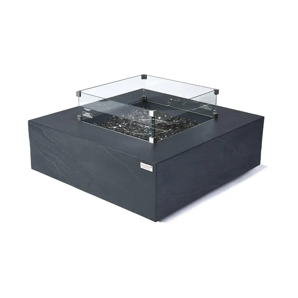 Roraima Outdoor Slate Black Fire Pit Table - Select Fuel Type by EnvelorHome