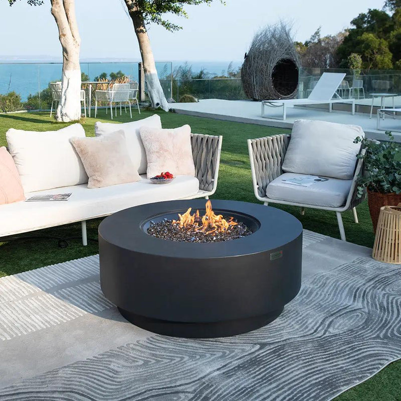 Nimes Outdoor Dark Grey Fire Pit Bowl - Select Fuel Type by EnvelorHome