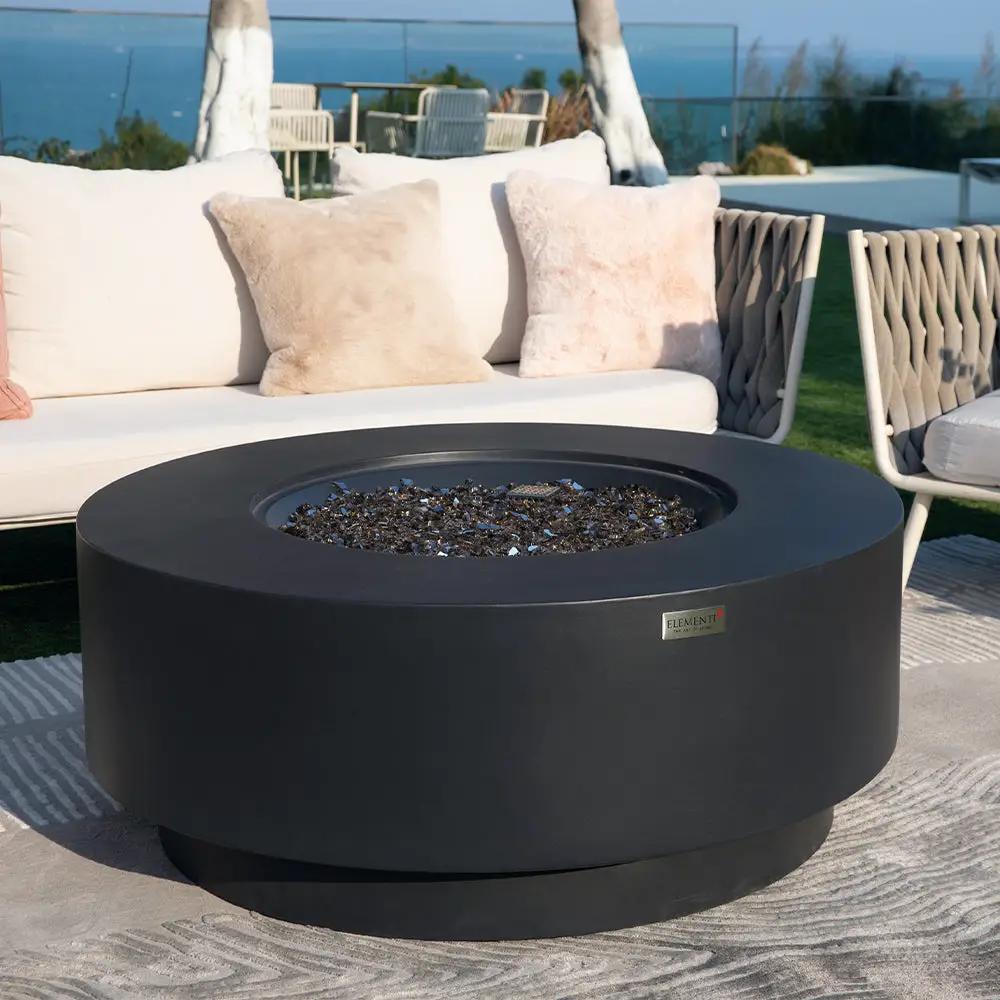 Nimes Outdoor Dark Grey Fire Pit Bowl - Select Fuel Type by EnvelorHome