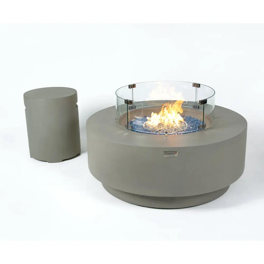 Colosseo Outdoor Light Grey Fire Pit Bowl - Select Fuel Type by EnvelorHome