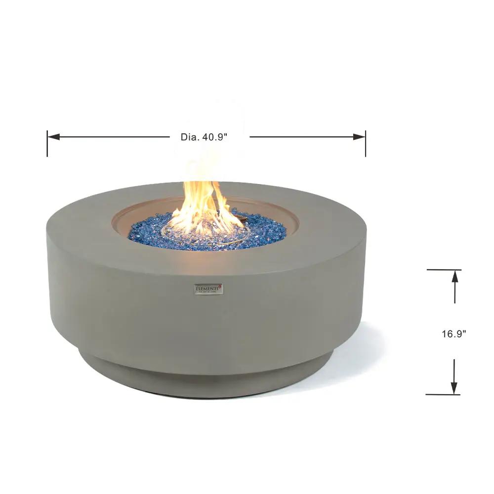 Colosseo Outdoor Light Grey Fire Pit Bowl - Select Fuel Type by EnvelorHome
