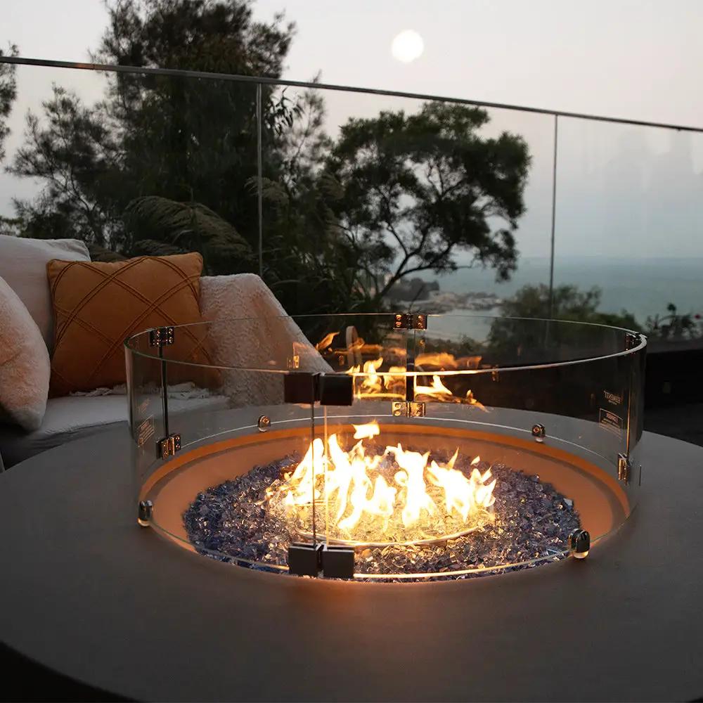 Colosseo Outdoor Light Grey Fire Pit Bowl - Select Fuel Type by EnvelorHome