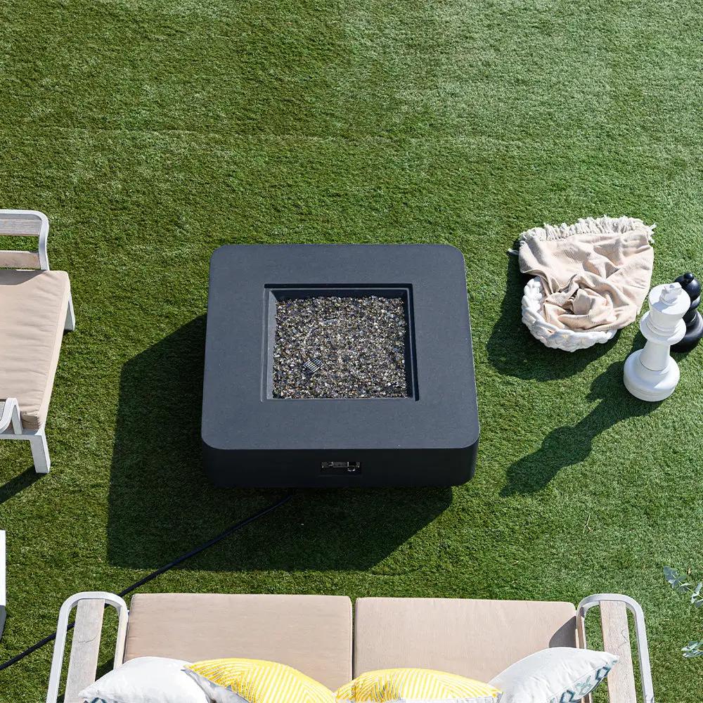 Bergamo Outdoor Dark Grey Fire Pit Table - Select Fuel Type by EnvelorHome