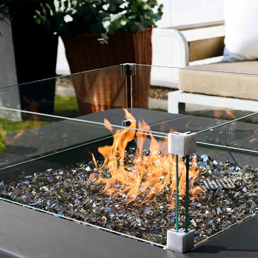 Bergamo Outdoor Dark Grey Fire Pit Table - Select Fuel Type by EnvelorHome