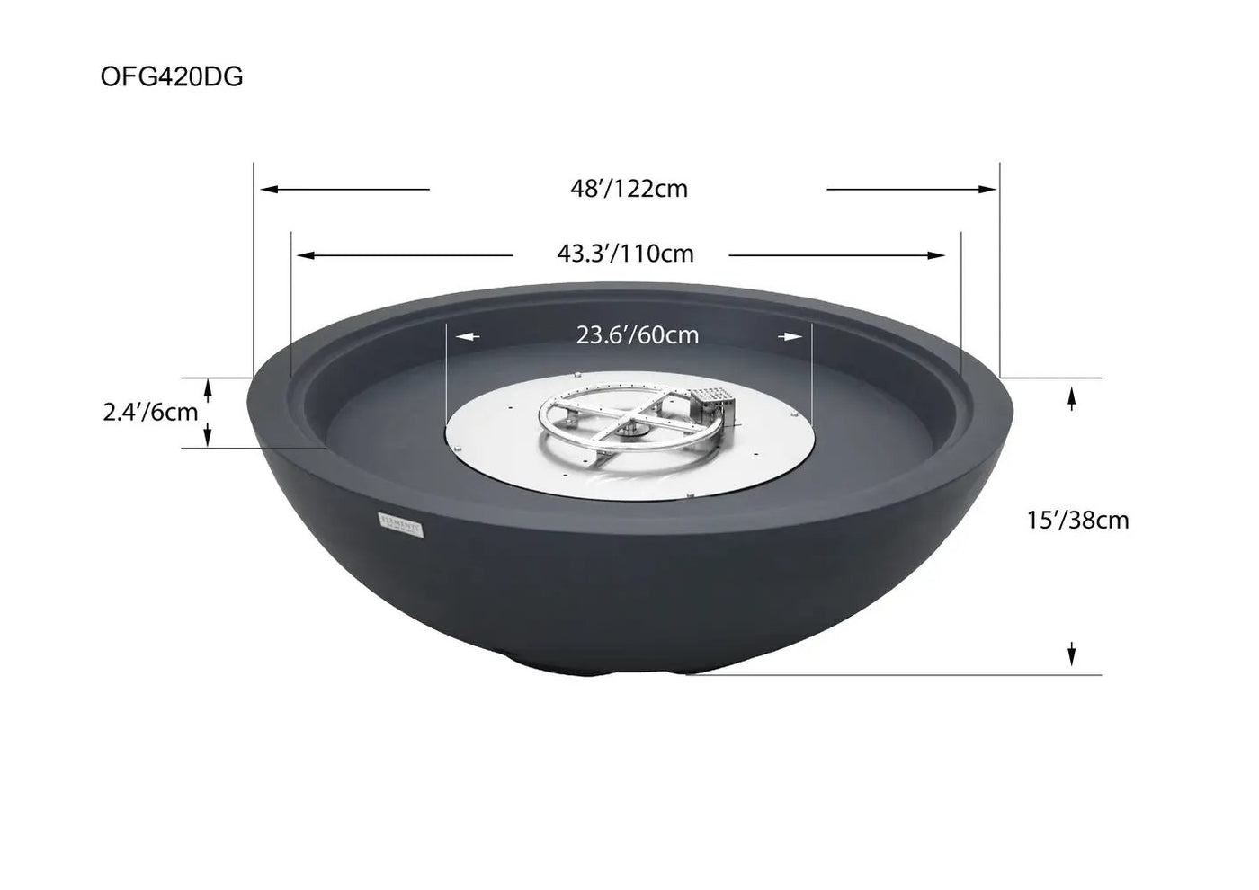 Sol Living Plus Rose Bowl Fire Pit, 48 x 48 Inches by EnvelorHome