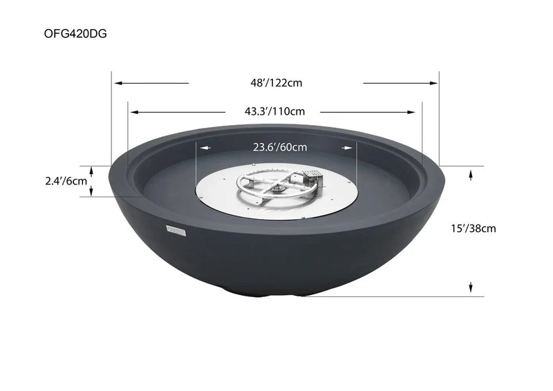 Sol Living Plus Rose Bowl Fire Pit, 48 x 48 Inches by EnvelorHome
