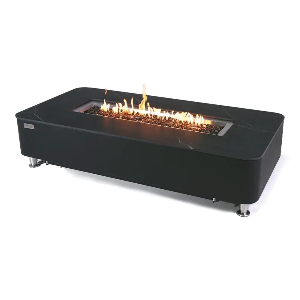 Valencia Outdoor Bulgaria Black Fire Pit Table - Select Fuel Type by EnvelorHome