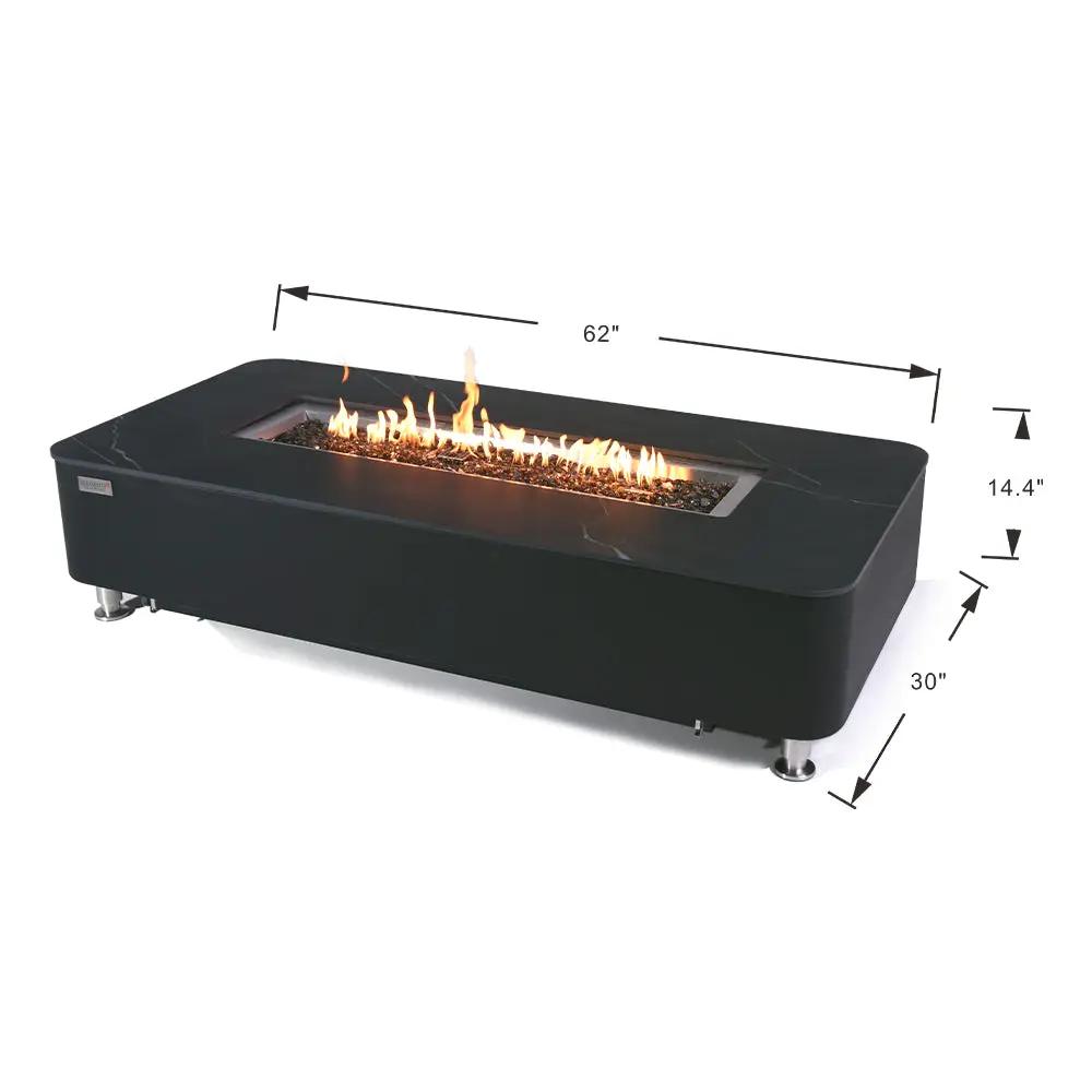 Valencia Outdoor Bulgaria Black Fire Pit Table - Select Fuel Type by EnvelorHome